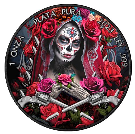 Mexico Libertad Santa Muerte Edition Black Ruthenium Oz Silver