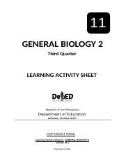 Sex Linkage Lp Docx Lesson Plan General Biology Stem I