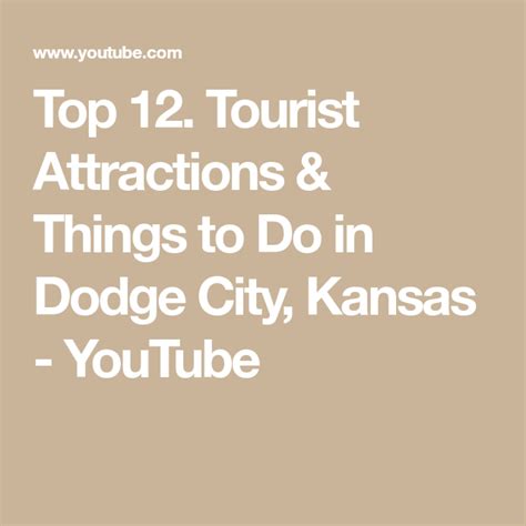 Top 12. Tourist Attractions & Things to Do in Dodge City, Kansas ...