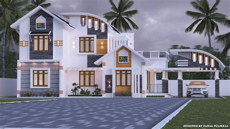 Sq Ft Bhk Contemporary Style Modern Two Storey House Home Pictures