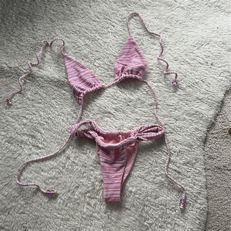 Bamba Swim Pink Salt Bikini Like New And Only Worn Depop