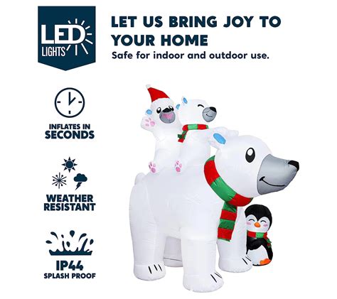 Joiedomi Ft Polar Bears Penguin Inflatabledecoration Qvc