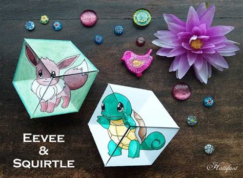 Hattifant Pokemon Evolution Papertoy Flextangle Kaleidocycle Eevee