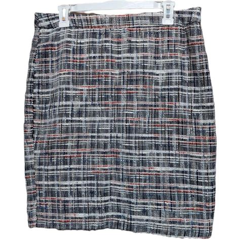 Cynthia Rowley Women S Red And Grey Skirt Depop