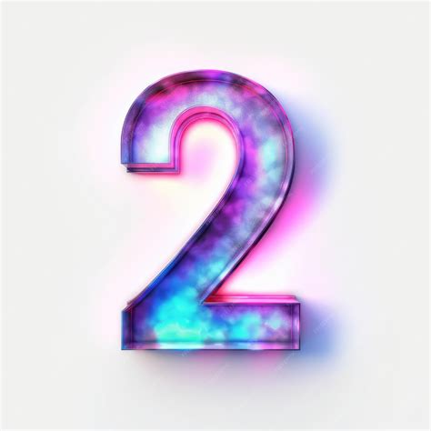 Premium AI Image | Beautiful stained glass number 2 on glowing