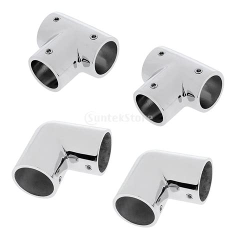 25mm Boat Handrail Fittings 2pcs 90 Degree Tee 2pcs Elbow Marine