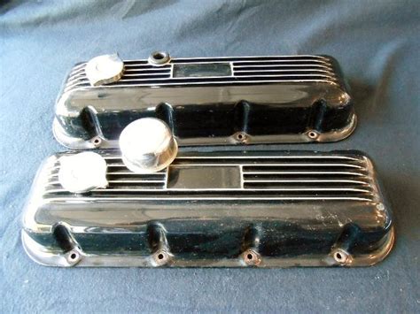 Purchase ANSEN STYLE FIN ALUMINUM BLACK VALVE COVERS RAT ROD GASSER BB