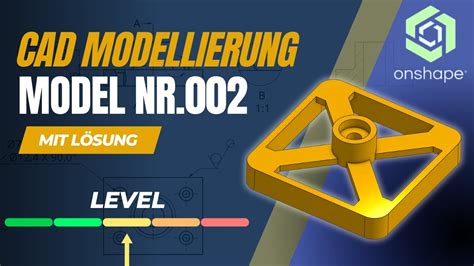 CAD Übung 002 in Onshape Schritt für Schritt Lösung Tutorial