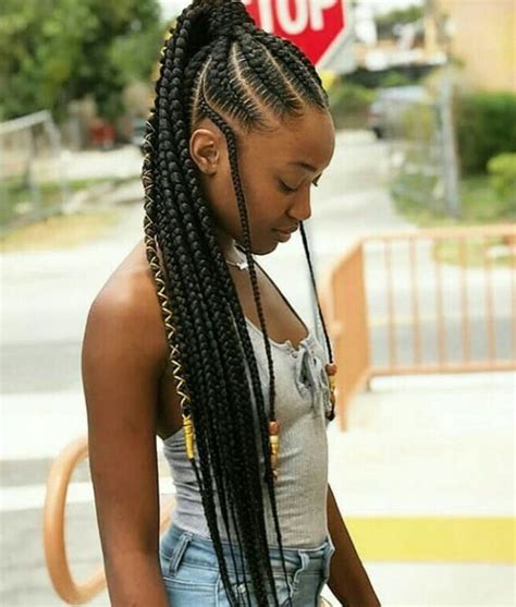 Pin Postmadebaddie 💅🏾 Cornrow Ponytail Braided Ponytail Hairstyles