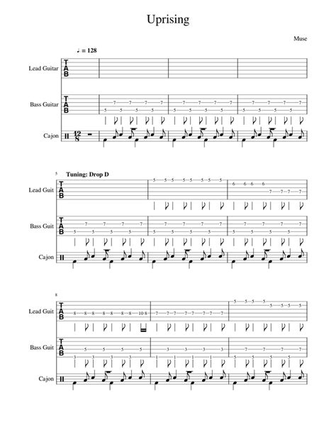 Uprising - Muse Sheet music for Guitar, Drum group (Mixed Trio ...