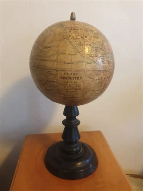 Ancien Petit Globe Terrestre Mappemonde Par Forest Napoleon Iii Eur