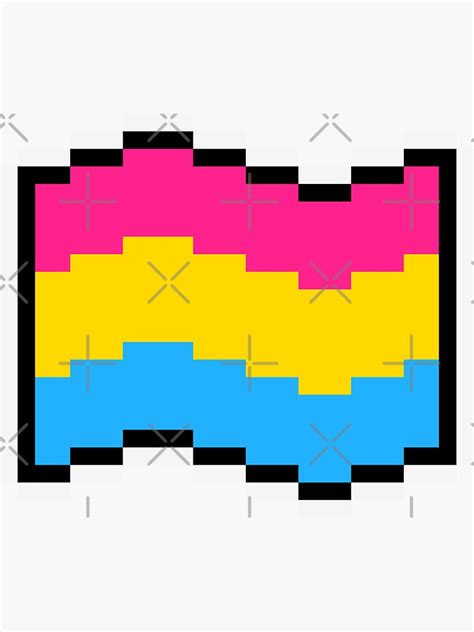 Pixel Art Pride Flag Pansexual Sticker For Sale By Goldthornguild Redbubble