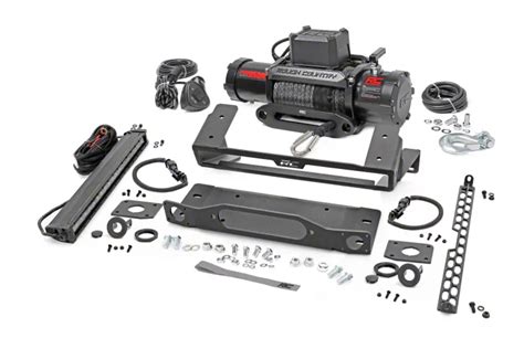 Rough Country Bronco Winch Mount With Inch Black Series White Drl