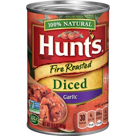 Hunt S Tomato Diced Fire Roasted Garlic 14 5oz GtPlaza Inc