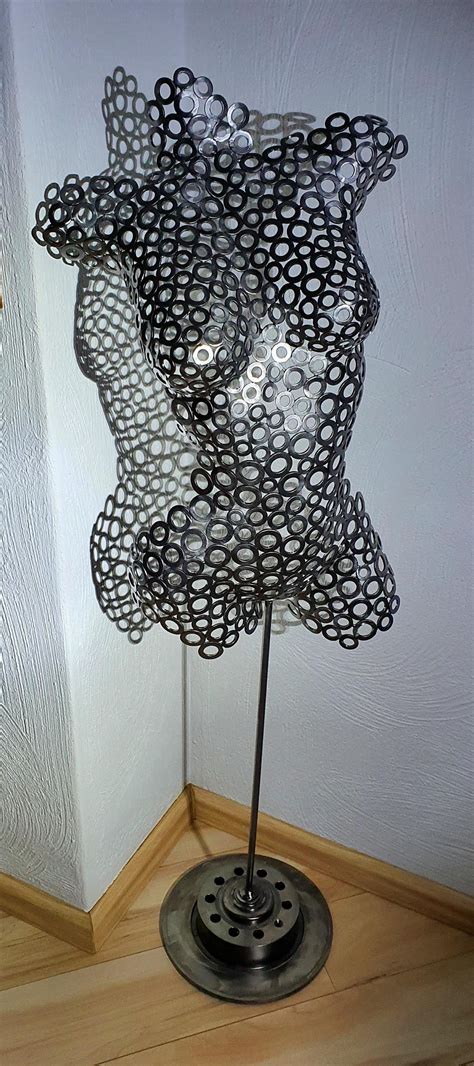 Metal Art Sculpture Female Torso As A Still Image But Can Etsy