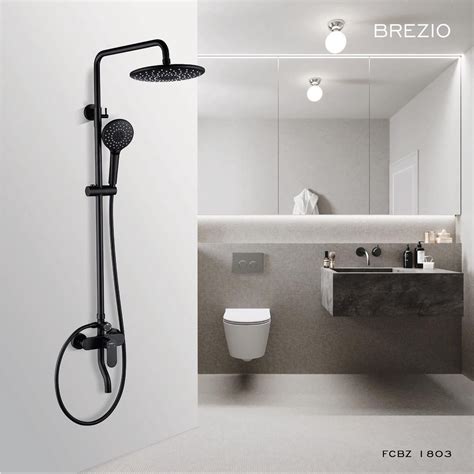 Jual Brezio Fcbz Shower Tiang Set Mixer Panas Dingin Hitam Black