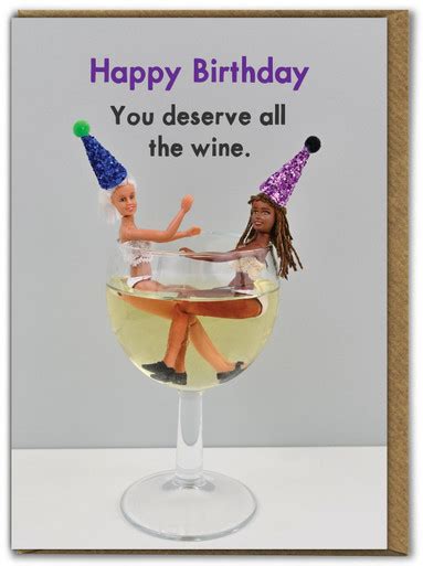 Funny All the Wine Birthday Card by Bold and Bright | brainboxcandy.com