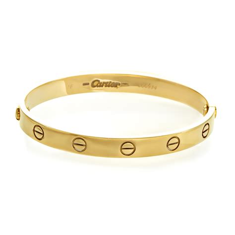 Cartier LOVE Women's 18K Yellow Gold Bracelet Size 16 | eBay