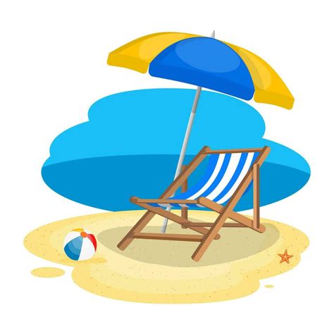 Umbrella And Sun Lounger On The Beach Beach Chair With Sea On Tropical