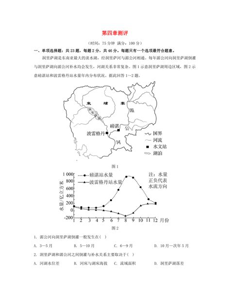 江苏专版20232024学年新教材高中地理第四章水的运动分层作业测评章末培优练打包5套新人教版选择性必修1 21世纪教育网