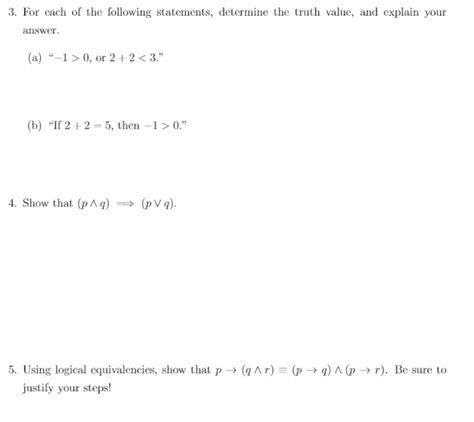 Solved 3 For Each Of The Following Statements Determine