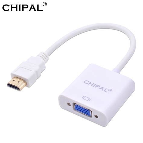 CHIPAL 50 Uds 1080P HDMI2VGA Cable Adaptador Para Convertidor De HDMI A