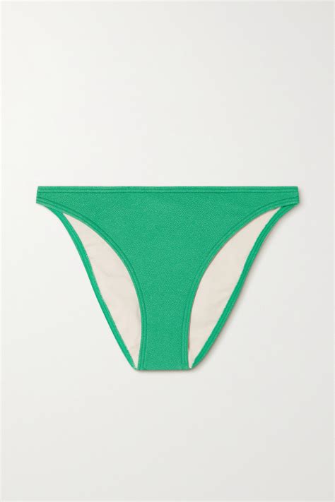 Peony Net Sustain Stretch Recycled Crepe Bikini Briefs Green Renoon