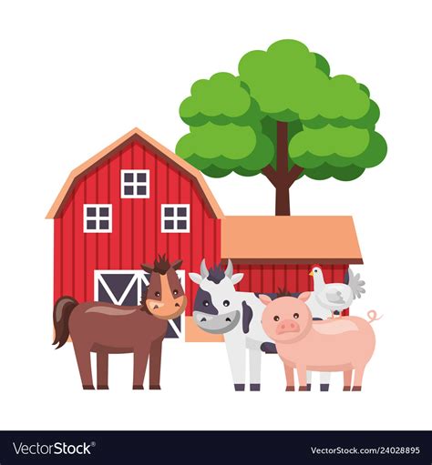 Farm Animals Clipart Set Farm Barn Farmyard Animals ...