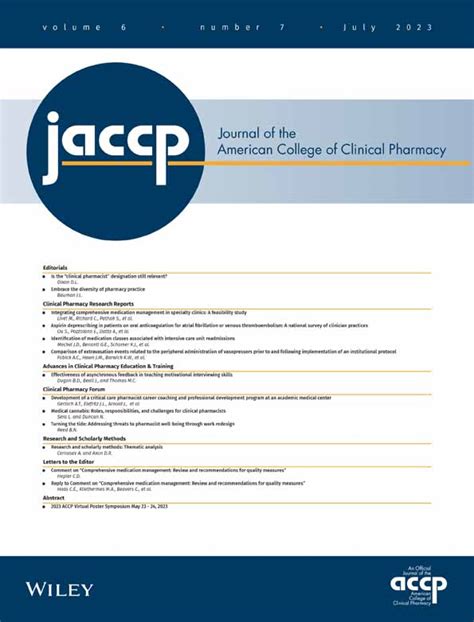 2023 Accp Virtual Poster Symposium May 23 ‐ 24 2023 2023 Jaccp