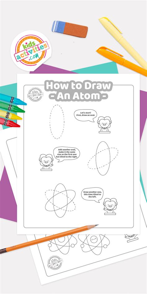 How To Draw An Atom Tutorial Free Printable Instructions In 2024 Science Classroom Fun