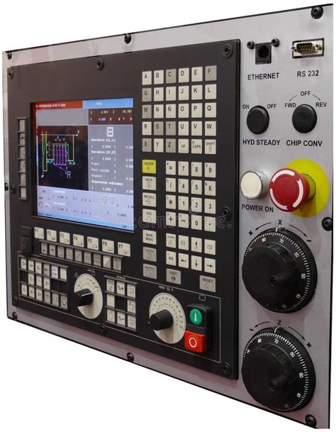 Painel De Controle Do Torno Moderno CNC Foto De Stock Imagem De