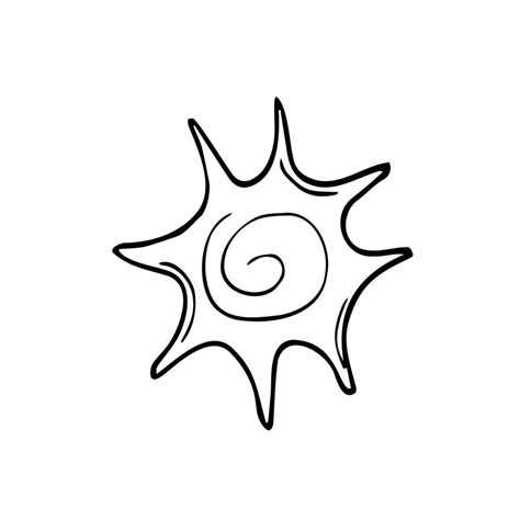 Cute Cartoon Hand Drawn Sun Drawing Sweet Vector Black And White Sun