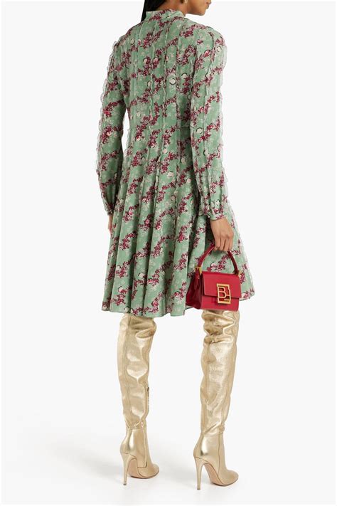 Valentino Garavani Pussy Bow Printed Silk Crepe De Chine Dress The Outnet