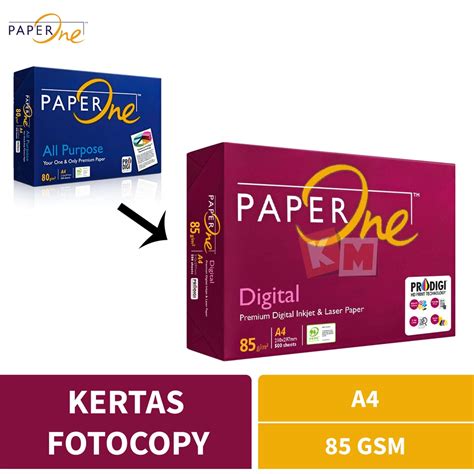 Jual Kertas Fotocopy HVS PaperOne Paper One A4 80 85 Gram Gsm Gr 85Gr