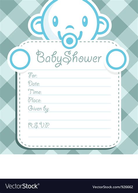 Blue baby boy invitation Royalty Free Vector Image