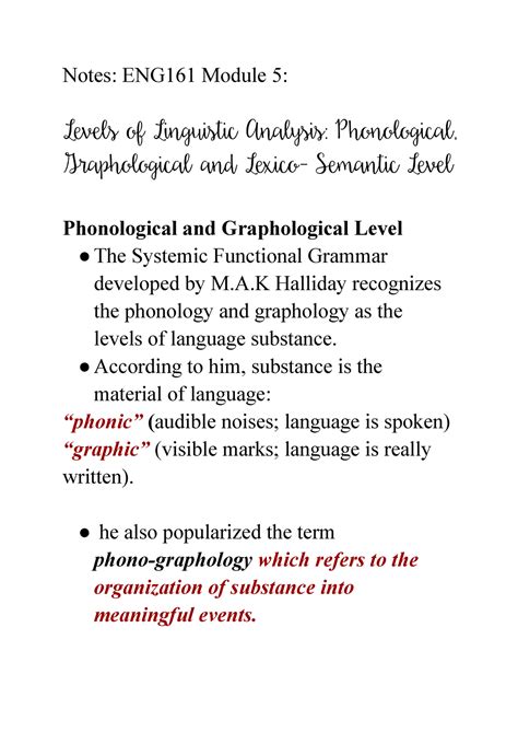 Levels Of Linguistic Analysis Stylistics And Discourse Analysis