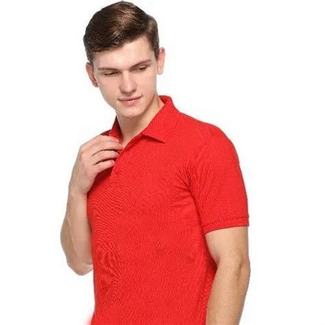 V Neck Plain Red Polo T Shirt For Men At Rs 180 Piece In Mumbai Id