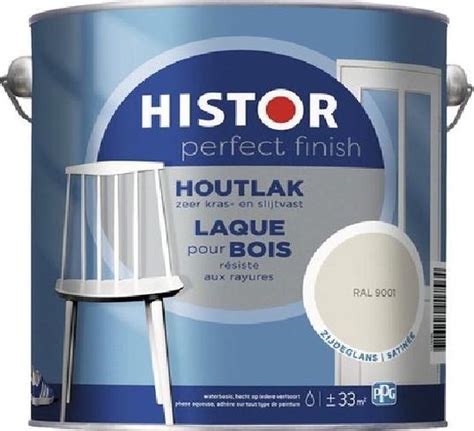 Histor Perfect Finish Houtlak Zijdeglans RAL 9001 2 5 Liter Bol