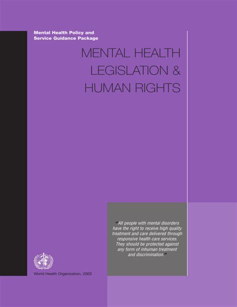 Mental Health Legislation And Human Rights