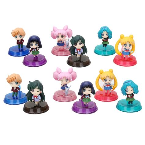 6pcs Lot Anime Sailor Moon Figures Figure Toy Doll Pluto Saturn Chibi