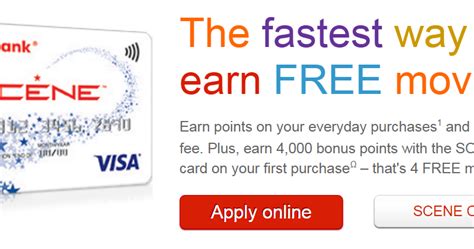Scotiabank Get 4000 Points And 40 Cash Back With A New Scene Visa