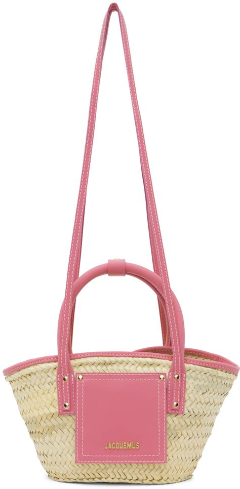 Jacquemus Beige Pink Le Papier Le Petit Panier Soli Tote SSENSE