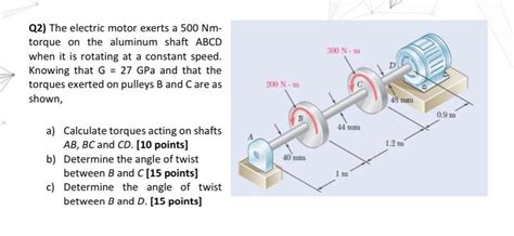 Solved Nm Q The Electric Motor Exerts A Nm Torque Chegg