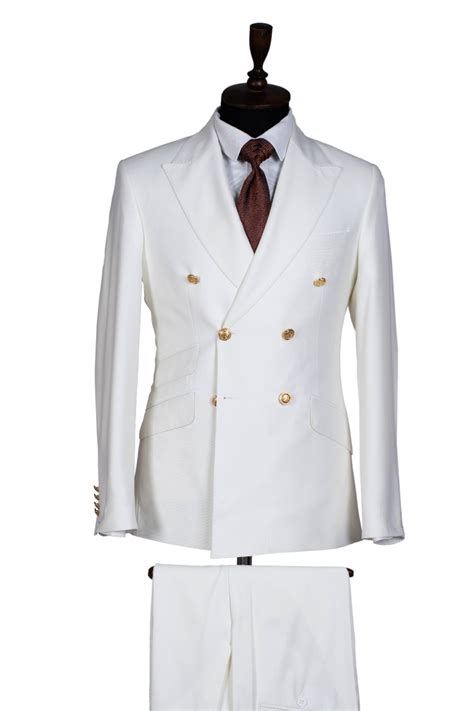 White Double Breasted Suit Stanlion Exclusive Suits