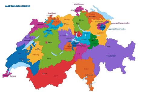 Mapa De Suiza Con Nombres Y Sin Nombres