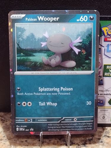 Paldean Wooper Svp Obsidian Flames Black Star Promo Pokemon Card