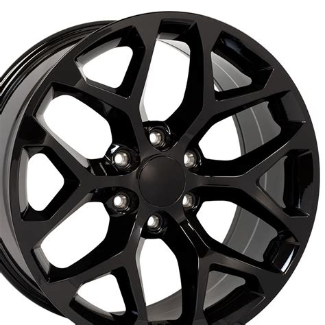 24 Fits Gmc Sierra Style Snowflake Replica Wheel Gloss Black 24x10 Suncoast Wheels High