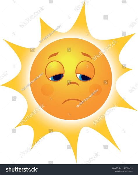 Sad Cartoon Sun Illustration Children Stock Vector (Royalty Free ...