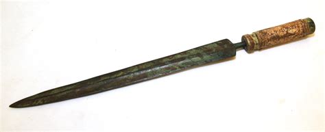 Late Bronze Age Syrian Short Sword C1200bc The Tapered Blade With Central Ridge On Turned Cyli