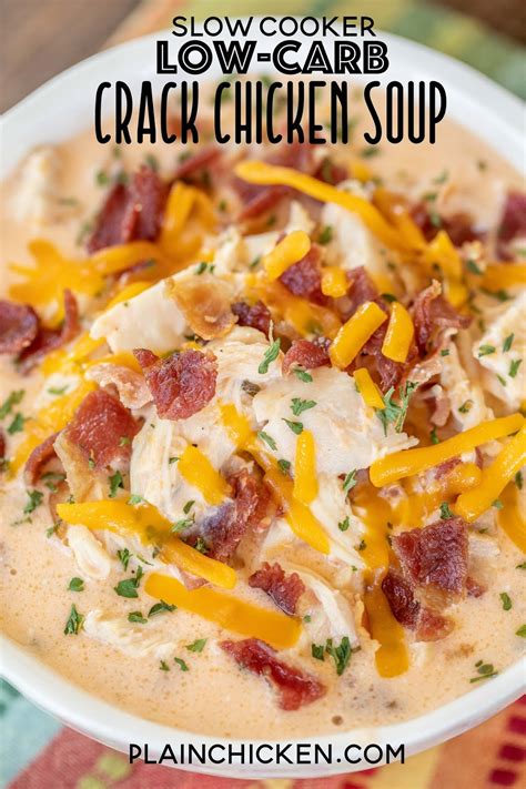 Slow Cooker Low Carb Crack Chicken Soup Plain Chicken®